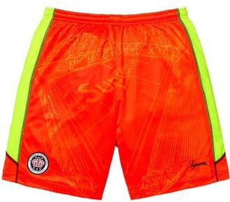 SUPREME Jacquard Soccer Shorts Orange Yellow SUP-SS24-294