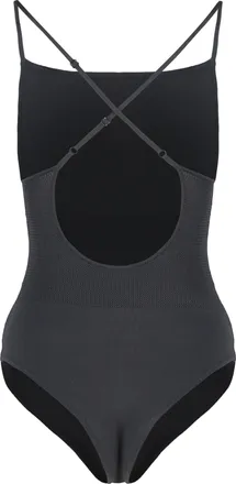 Live The Process Womens Body Elastic Fabric With Thin Straps Grey Viscose Tops Top