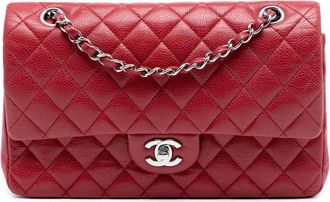 Chanel 2010-2011 Medium Classic Caviar Double Flap shoulder bag - Rosso
