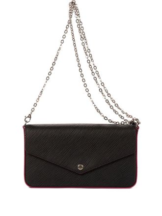 Louis Vuitton 2000s embossed chain bag - Black