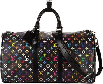 Louis Vuitton Pre-owned Womens Re-Edition Takashi Murakami Multicolore Keepall 5 Travel Bag - Black - One Size