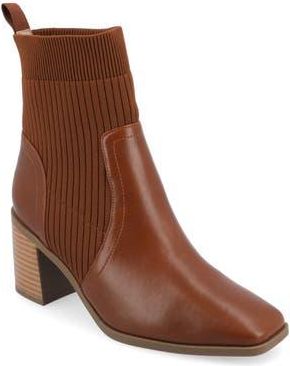 Journee Collection Harlowe Knit Bootie in Cognac at Nordstrom Rack, Size 9.5