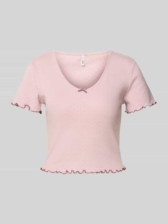 Only Slim Fit T-Shirt aus Baumwoll-Mix Modell CARLOTTA in Rosa, Gr&ouml;&szlig;e L