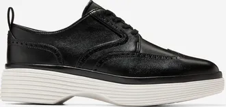 Cole Haan Womens Øriginal Grand City Platform Wingtip Oxford Shoes - Black Size 5.5