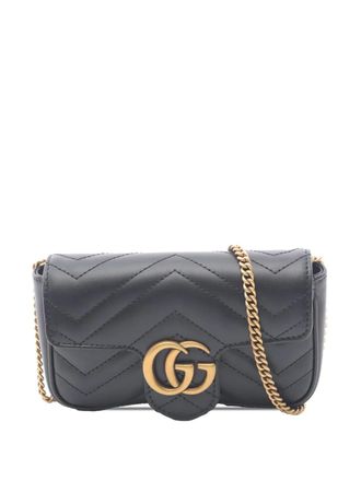 Gucci 2016-2025 Super Mini GG Marmont Leather crossbody bag - Black