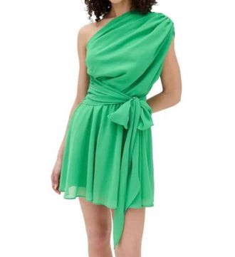 Amanda Uprichard Galleria Mini One Shoulder Dress In Green