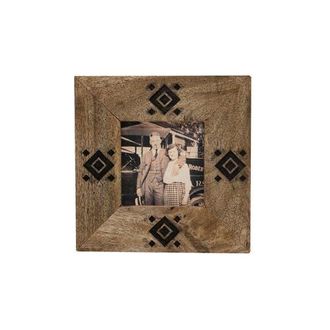 Foreside Home And Garden 4x4 Black Diamond Picture Frame Mango Wood MDF & Glass in Brown at Nordstrom, Size Medium