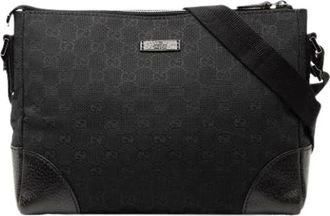 Gucci Pre-owned Cross Body Bags, female, Black, Size: ONE SIZE Pre-owned Canvas Crossbody Bag
