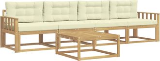 vidaXL Conjunto De Sof&aacute;s De Exterior 4 Uds. Blanco Y Crema Vidaxl