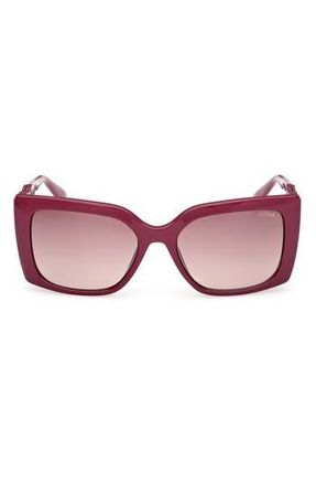 Guess Rectangular Sunglasses in Violet /Gradient Bordeaux at Nordstrom Rack
