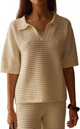 SANCIA Womens The Zarni Knit Shirt In Off White