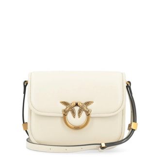 Pinko Love Box Bag FL Mini Nappa Cross Body Bag - Dames - Schoudertassen - Wit - ONE Size - Leer - Tassen