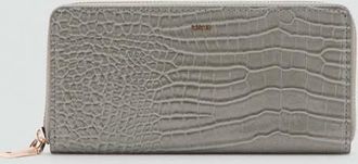 Mango Portafoglio grande effetto cocco grigio - Donna - Taglia unica - MANGO