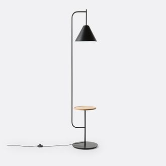 La Redoute Interieurs Staande lamp met metalen en eiken plank Mugli