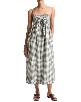 Vince Tie Smocked Silk-Blend Cami Dress