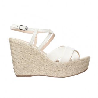 Bruno Menegatti Womens Grace Ankle Strap Wedge Leather Sandal In Off White