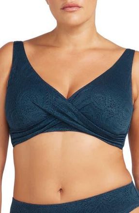 Artesands La Traviata Delacroix Cross Front D-Cup & Up Bikini Top in Navy at Nordstrom Rack, Size 10 Us / 14 Au