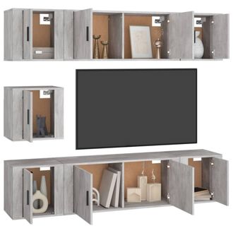 Berkfield Home Classic 7 Piece TV Cabinet Set Grey Sonoma Engineered Wood