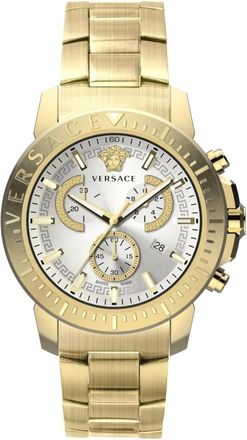 Versace New Chrono 45mm Chronograaf - Heren - Horloges - Geel - ONE Size - Accessoires