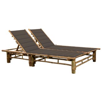 vidaXL Tumbona Con Cojines Para 2 Personas Bamb&uacute; Vidaxl