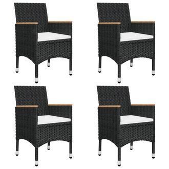 Berkfield Home 5 Piece Garden Dining Set with Cushions Black