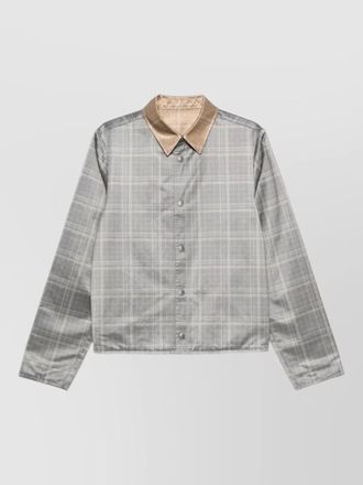 Diesel checked jacket contrasting collar satin finish