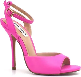 Steve Madden High Heel Sandalen - Dames - Sandalen met hakken - Roze - 39 EU - Leer - Schoenen