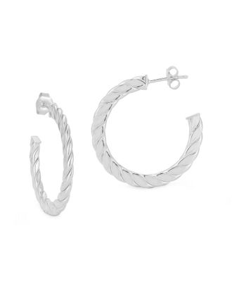 Chloe and Madison Chloe And Madison Silver Small Flattened Twist Hoops