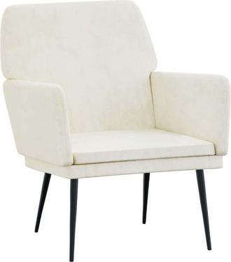 vidaXL vidaXL Poltrona Crema 62x79x79 cm Velluto