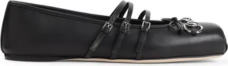 Gucci Black Horsebit Leather Ballerinas-Donna