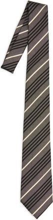 Saint Laurent Gestreepte stropdas - Grijs