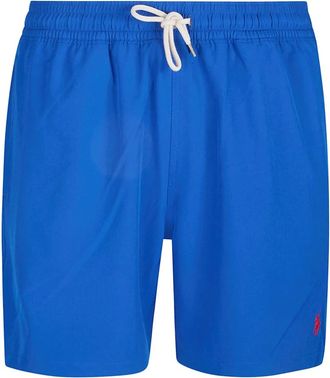 Polo Ralph Lauren Beachwear, male, Blue, Size: L Mid Swim Trunk for Travelers