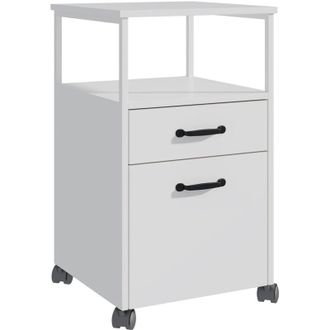 Relaxdays Relaxdays mobile file cabinet, 2 drawers, hanging file system, modern design, HWD: 66.5 x 42 x 44 cm, slim white cabinet