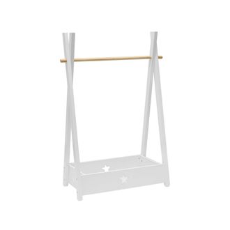 Mobili Rebecca Mobili Rebecca - Rebecca Mobili Perchero Infantil Para Cama Montessori Pino Mdf Blanco Con Estante