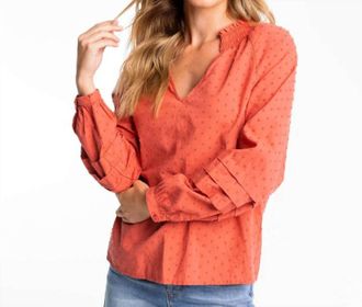 Southern Tide Aubree Clip Dot Top In Mineral Red