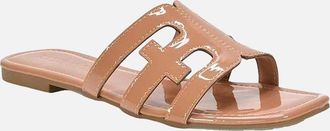 XY London Womens XY London Womens/Ladies Ellie Metallic Cut Out Strap Square Flat Sandals - Brown - Size: 4