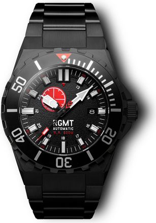 RGMT Superav 24h Mens Japanese Automatic 46mm Black Watch with Stainless Steel Bracelet Stainless Steel (archived) - One Size