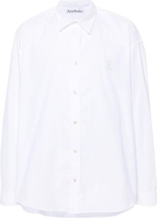 Acne Studios logo-embroidered cotton shirt - men - Cotton - 44 - White