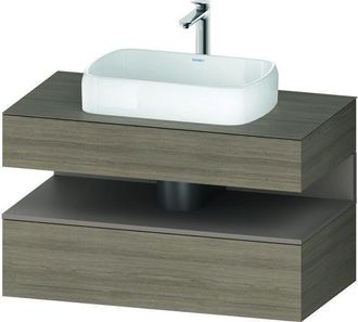 Duravit Duravit - Qatego Consola Mueble Bajo Lavabo, 1 Extra&iacute;ble, 1 Caj&oacute;n