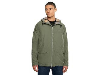 Barbour Hooded Domus Waterproof Jacket Mens Coat Dusty Olive : 2XL, Leather/Polyamide/Polyester