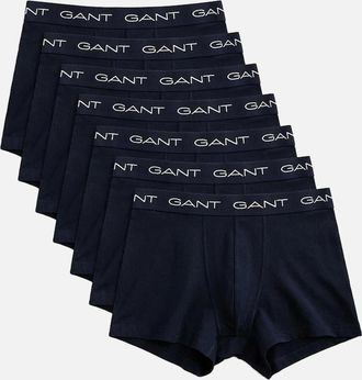 GANT Mens GANT 7-Pack Contrast Waistband Boxer Trunks, Navy - Black - Size: 32/33/32