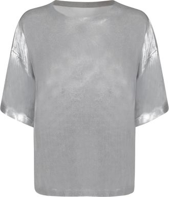 Norma Kamali Boxy T-shirt met korte mouwen - Dames - T-shirts - Grijs - S - Polyester - Tops