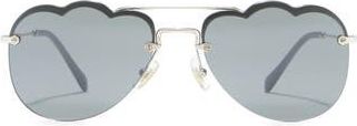 Miu Miu 58mm Irregular Sunglasses in Dark Gry Flash Silver at Nordstrom Rack