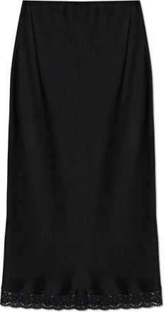 Victoria Beckham Satijnen rok - Dames - Midirokken - Zwart - S - Satijn - Rokken