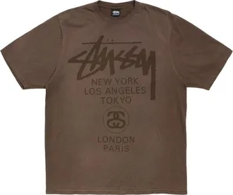St&uuml;ssy World Tour T-Shirt Sun Faded Brown 3903962SF-SUNF