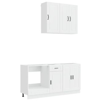 vidaXL Unidad De Cocina Porto 5 Uds. Blanco Brillante Vidaxl