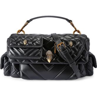 Kurt Geiger Kensington Multipocket Quilted Leather Shoulder Bag in Black at Nordstrom
