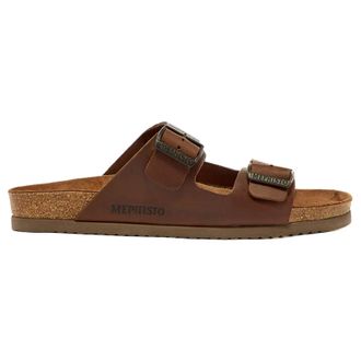 Mephisto Mephisto Nerio Nubuck Mens Slides Sandals - Dark Brown - Size:UK 10.5