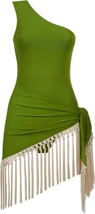 Taller Marmo Costume intero monospalla Yacare - Verde