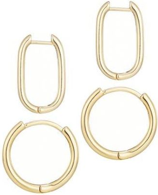 Adornia Set of 2 Hoop Earrings in Gold at Nordstrom Rack